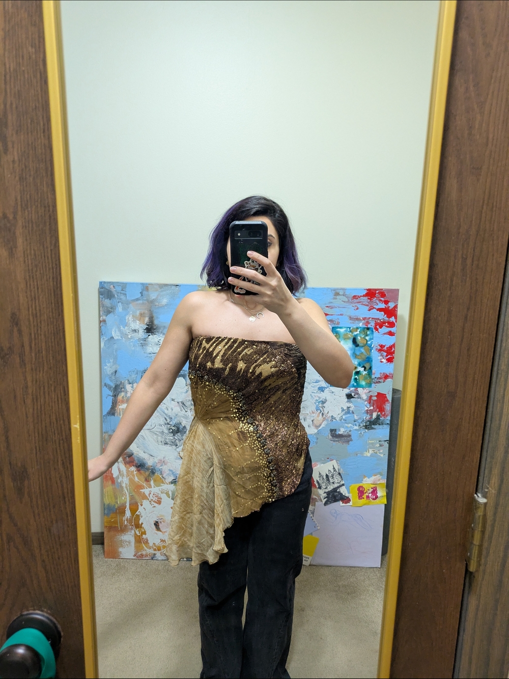 Alberto Makali Beige Silk Vintage Y2K Fairycore Festival Animal Print Bodice - Picture 2 of 16